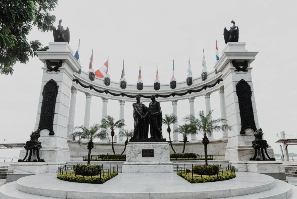Historic Hemiciclo de la Rotonda monument in Guayaquil, Ecuador.